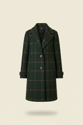 Plaid Tweed Lapel Long Coat