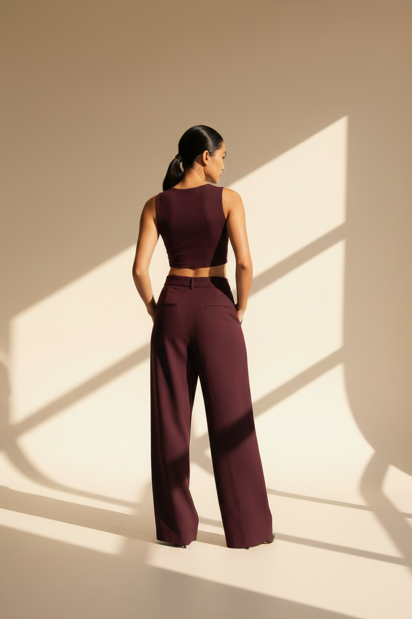 High Waisted Wide Leg Trousers