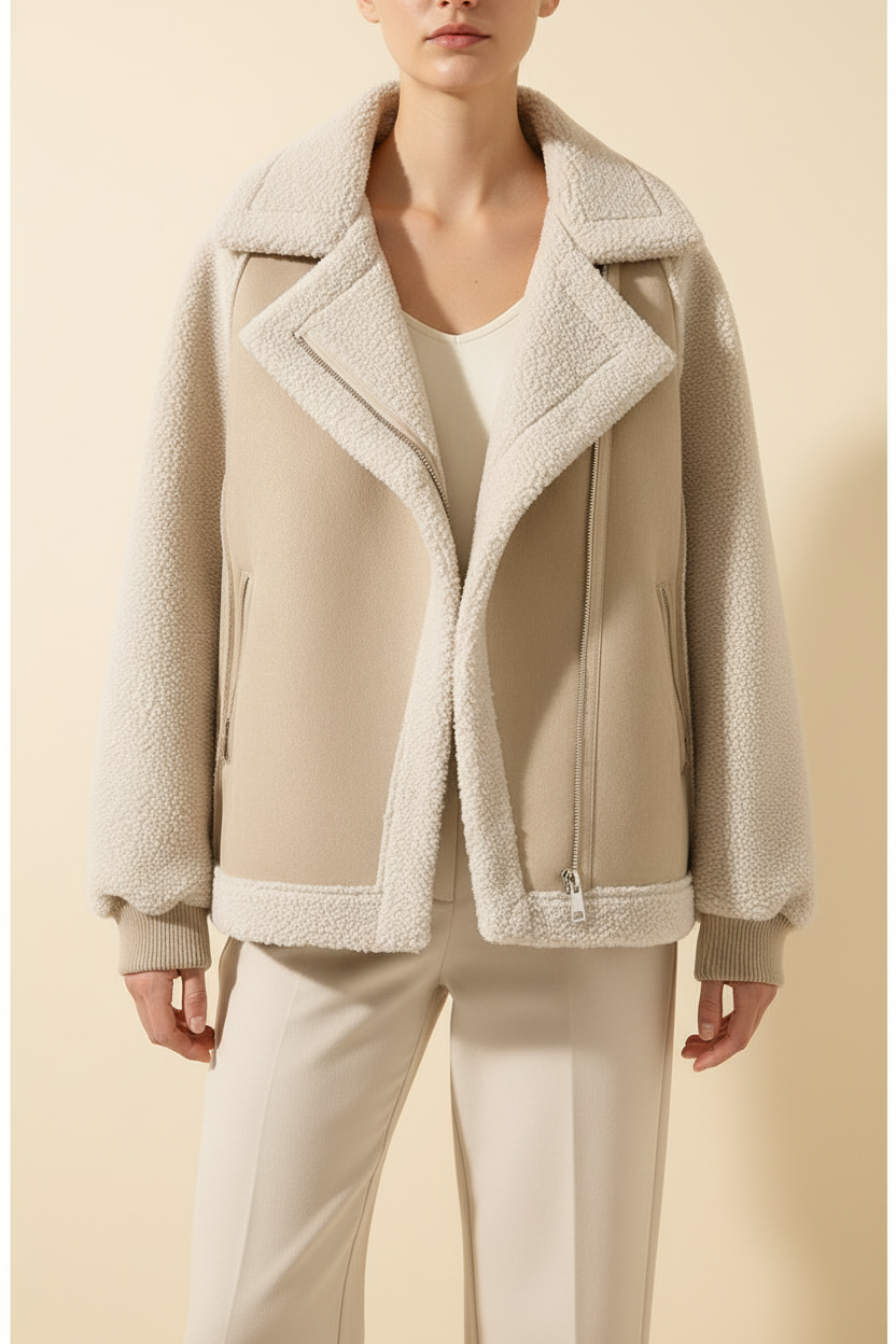 Oversized Shearling Aviator Jacket