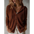 Hooded Button Up Knit Cardigan