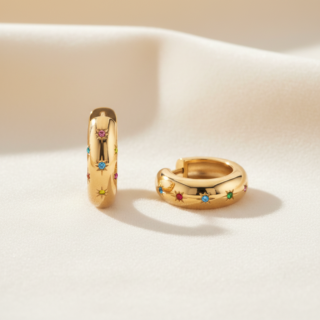 Celestial Hoop Earrings | Gold-Plated | Ivory Nova