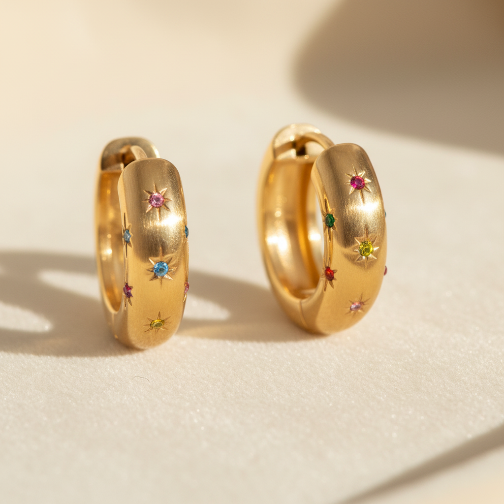 Celestial Hoop Earrings | Gold-Plated | Ivory Nova