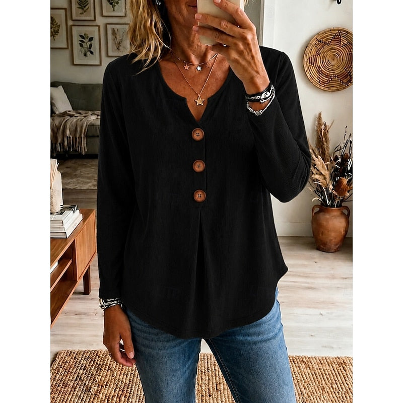 Relaxed Button-Front Top