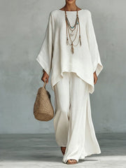 Elegant Wide Sleeve and Trouser Set