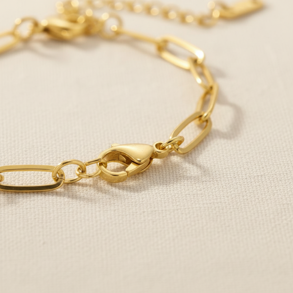 Gold Plated Paperclip Bracelet