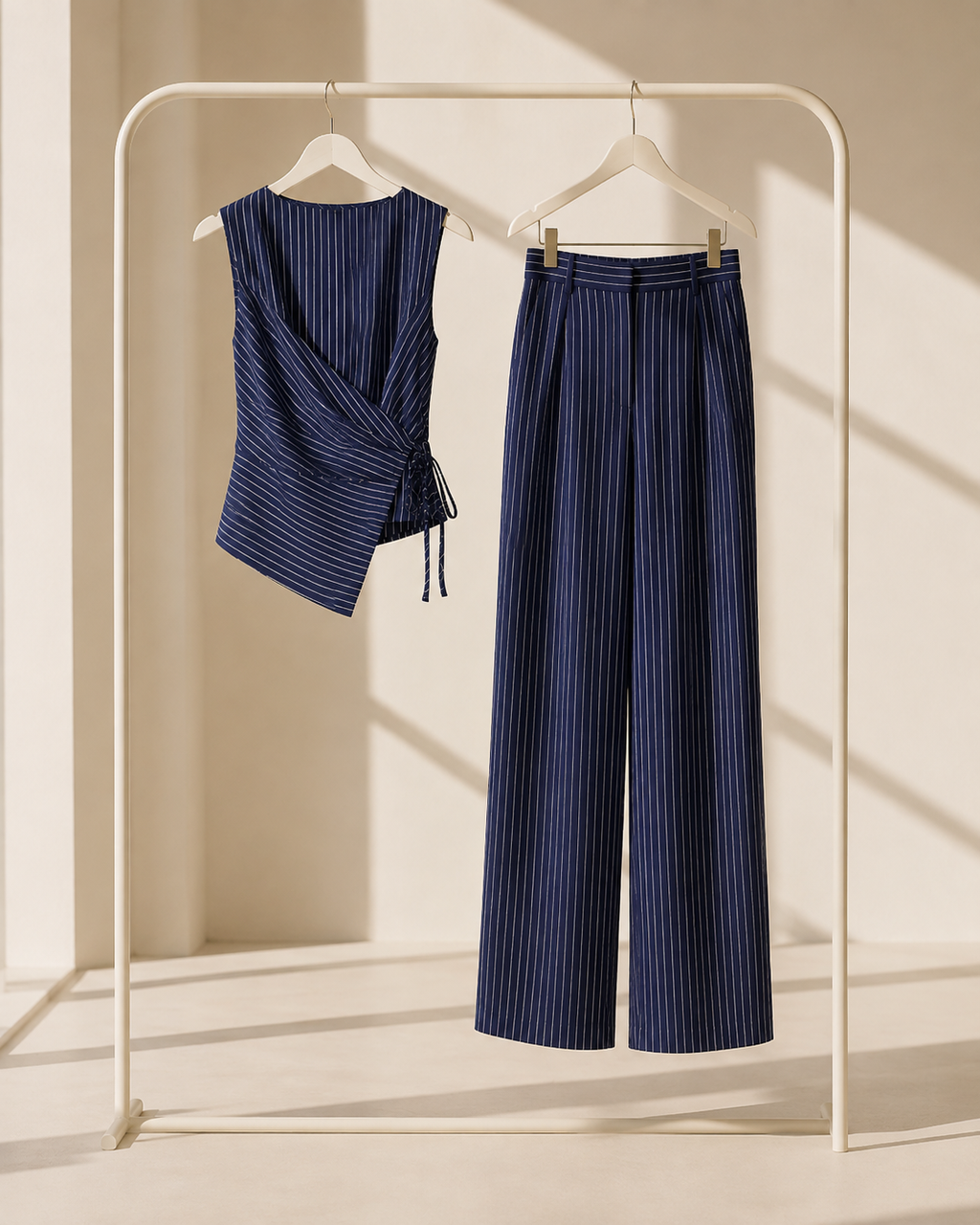 Pinstripe Wrap Top Co-Ord Set