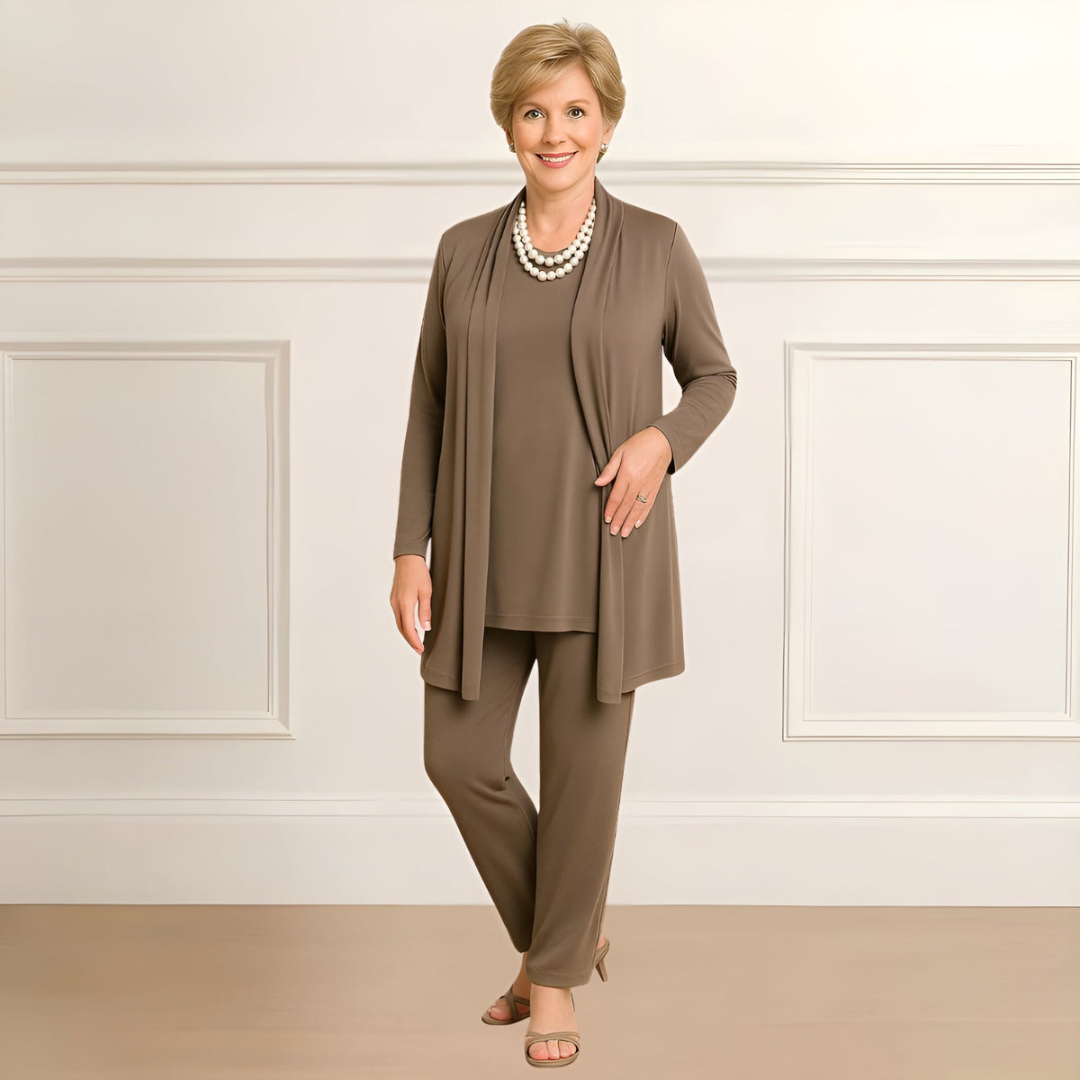 Three Piece Cosy Knit Trouser Set