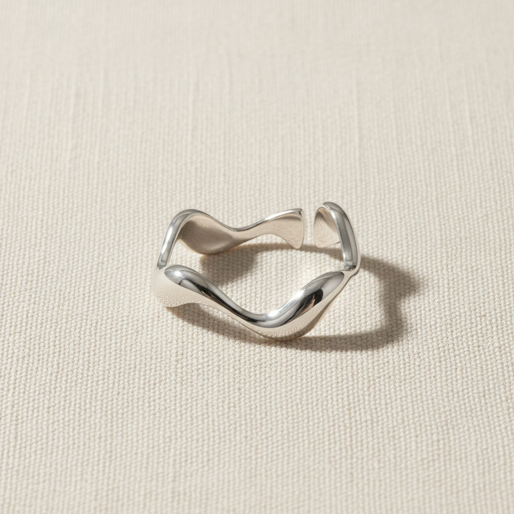 Wave Open Ring | Silver-Plated