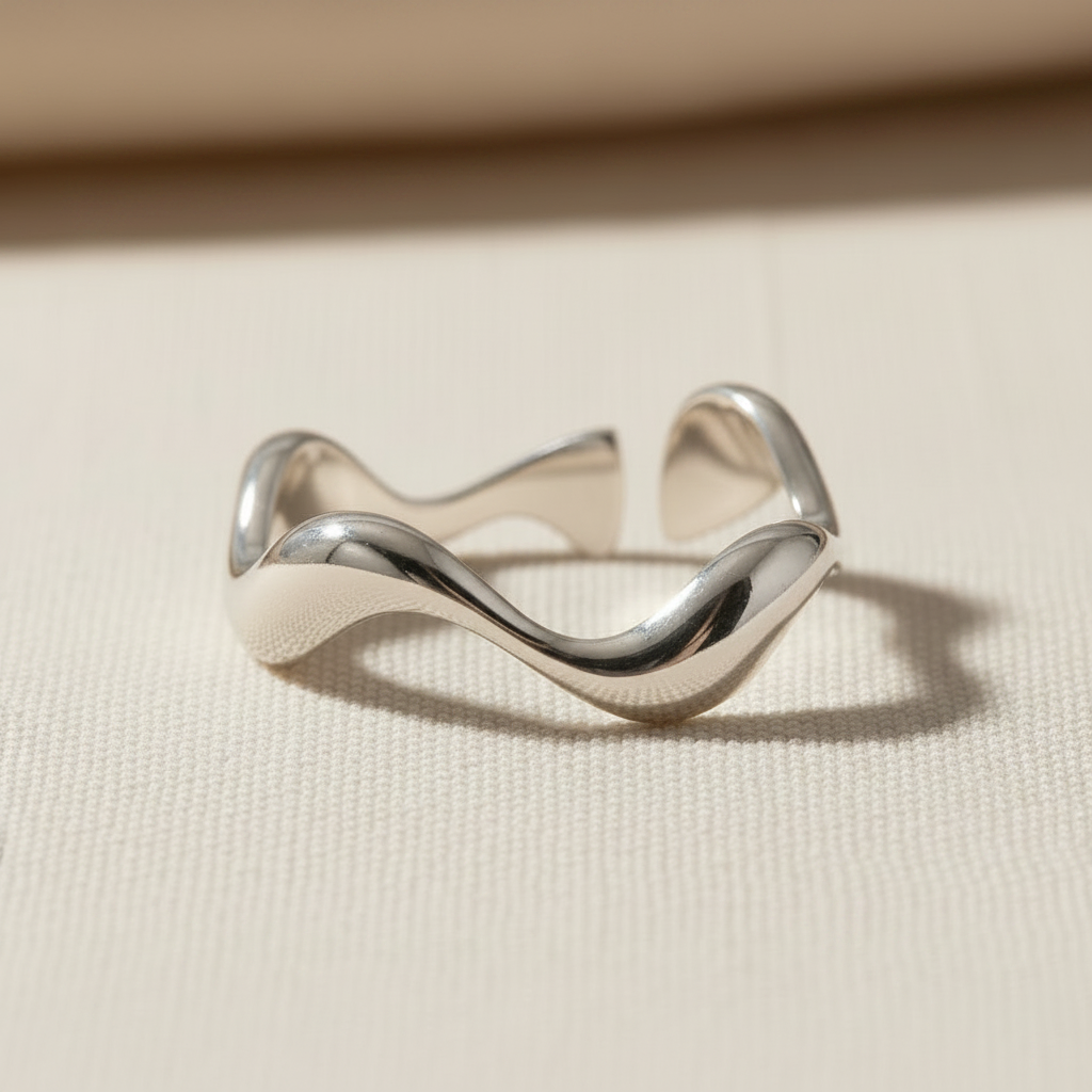 Wave Open Ring | Silver-Plated