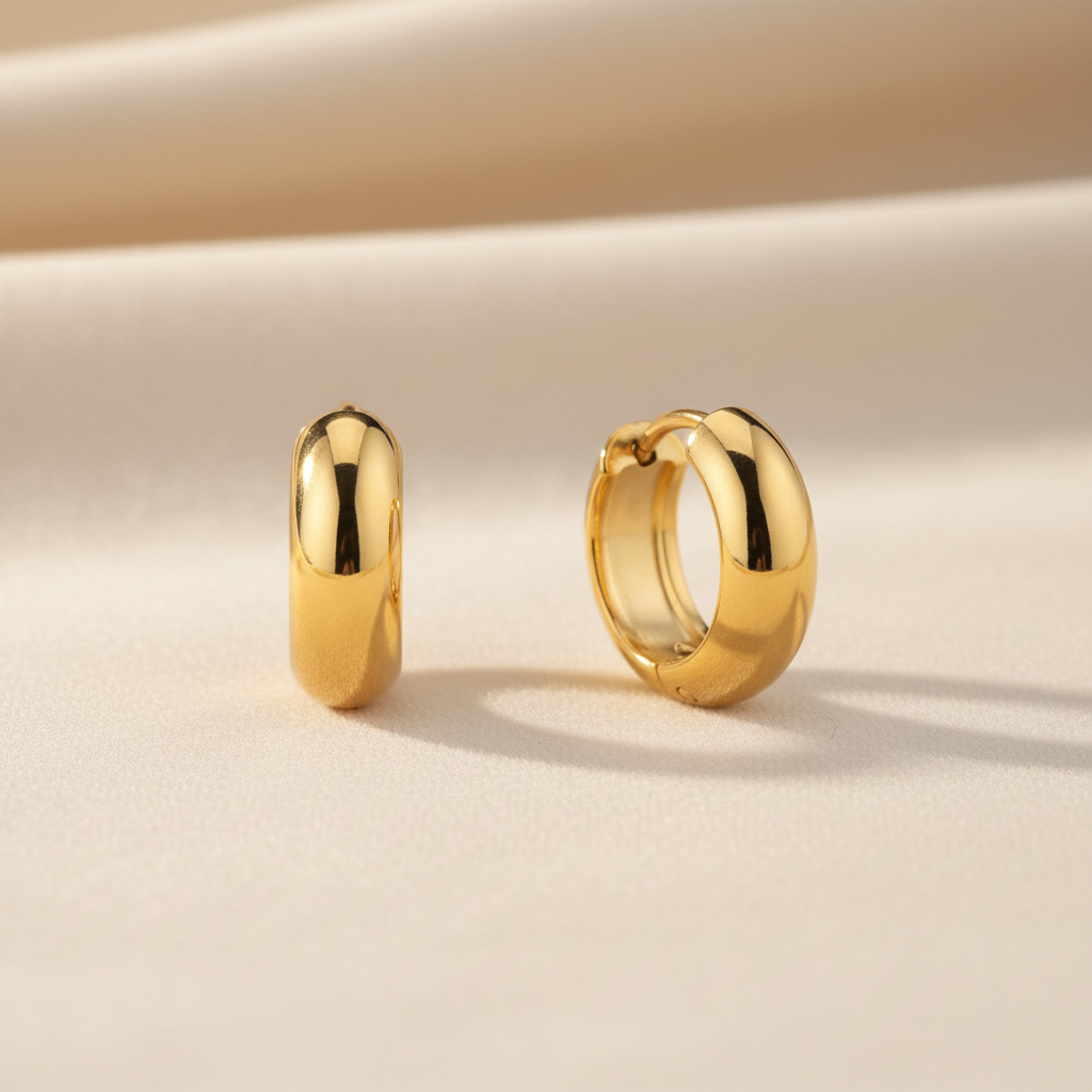 Essential Hoop Earrings | Gold-Plated | Ivory Nova