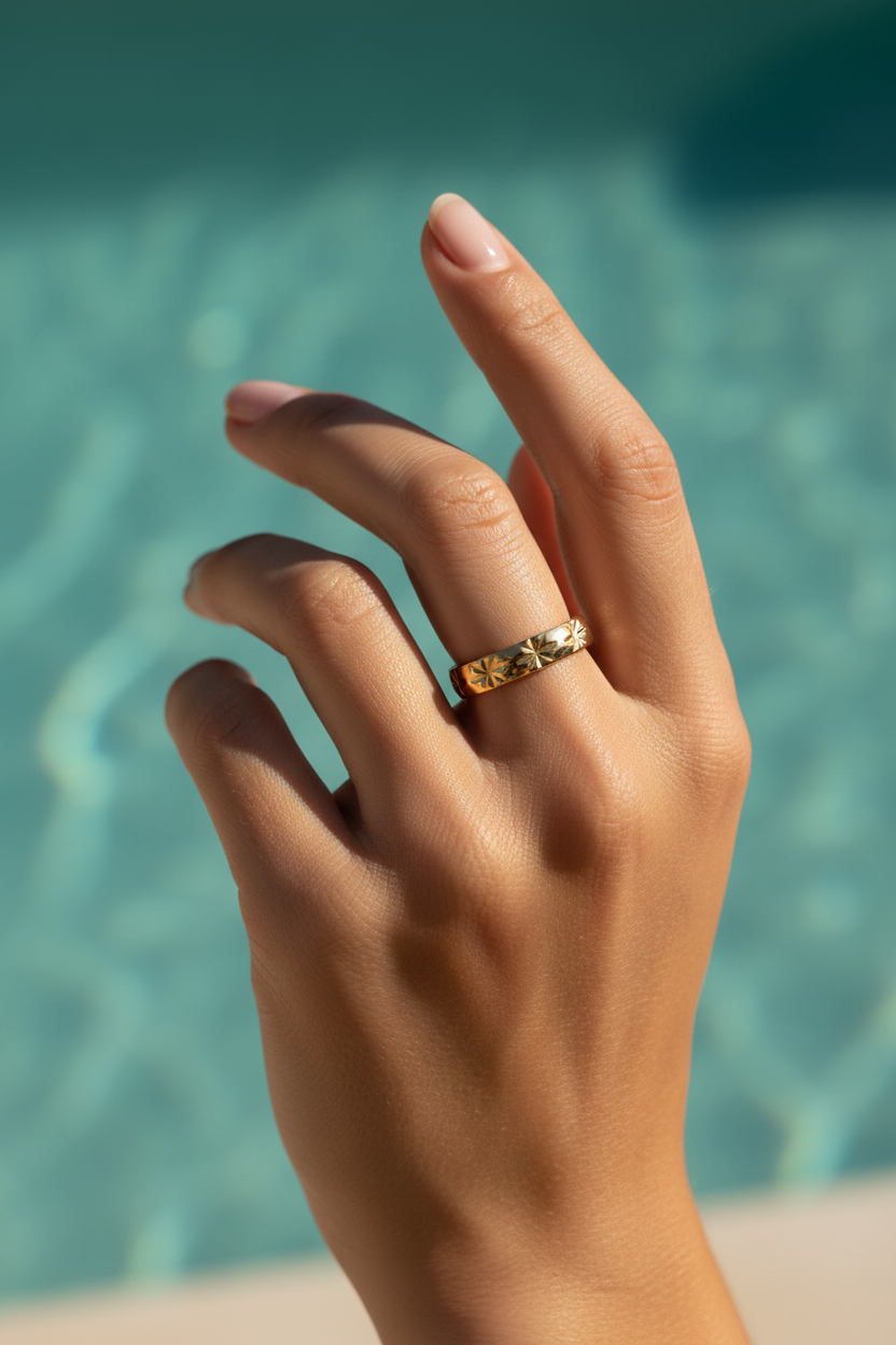 Starburst Band Ring | Gold-Plated