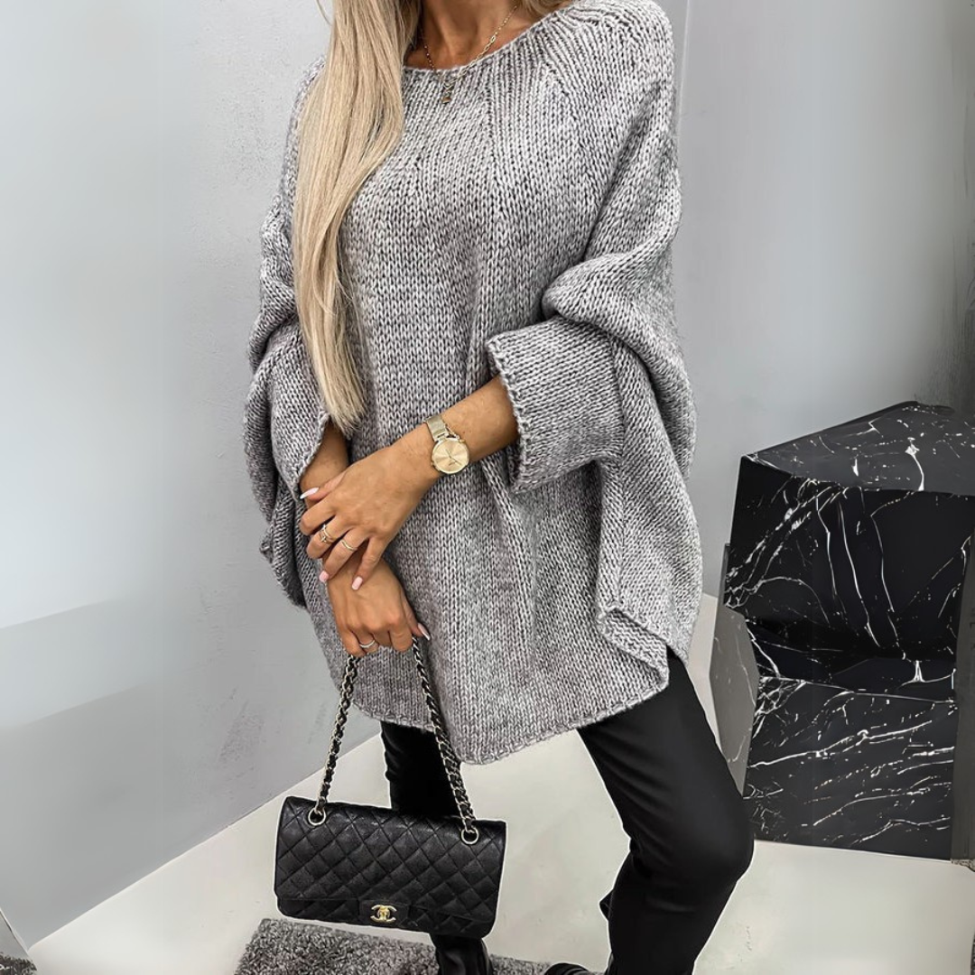 Textured Knit V-Neck Sweater