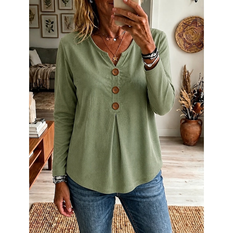 Relaxed Button-Front Top