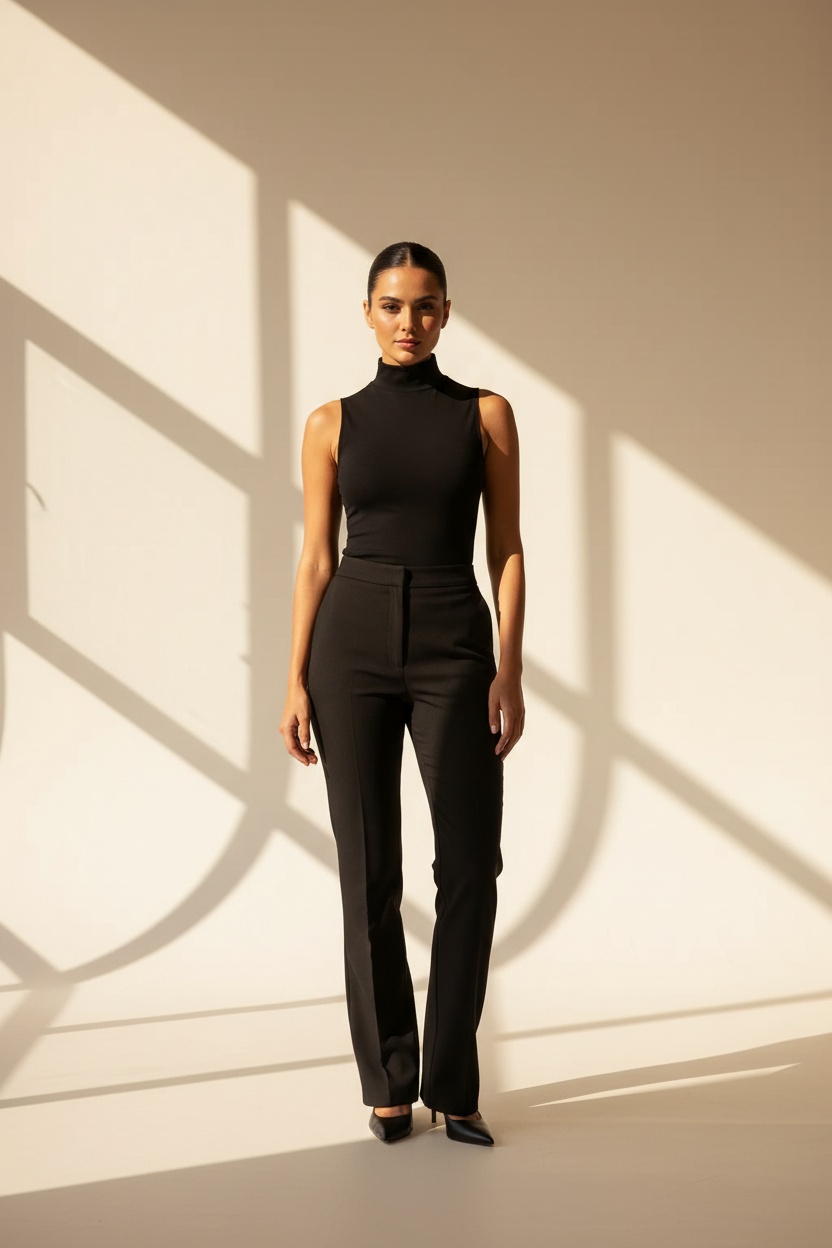 Sleeveless High Neck Top