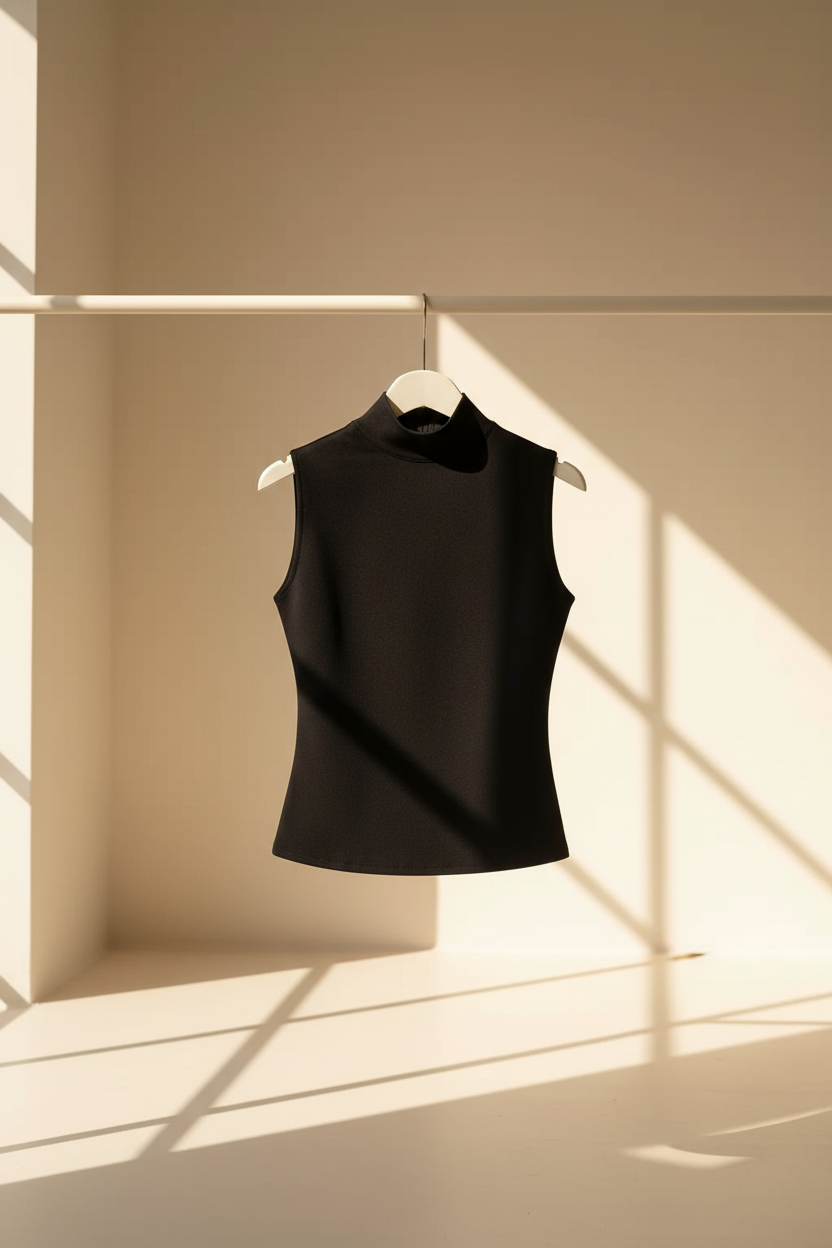Sleeveless High Neck Top