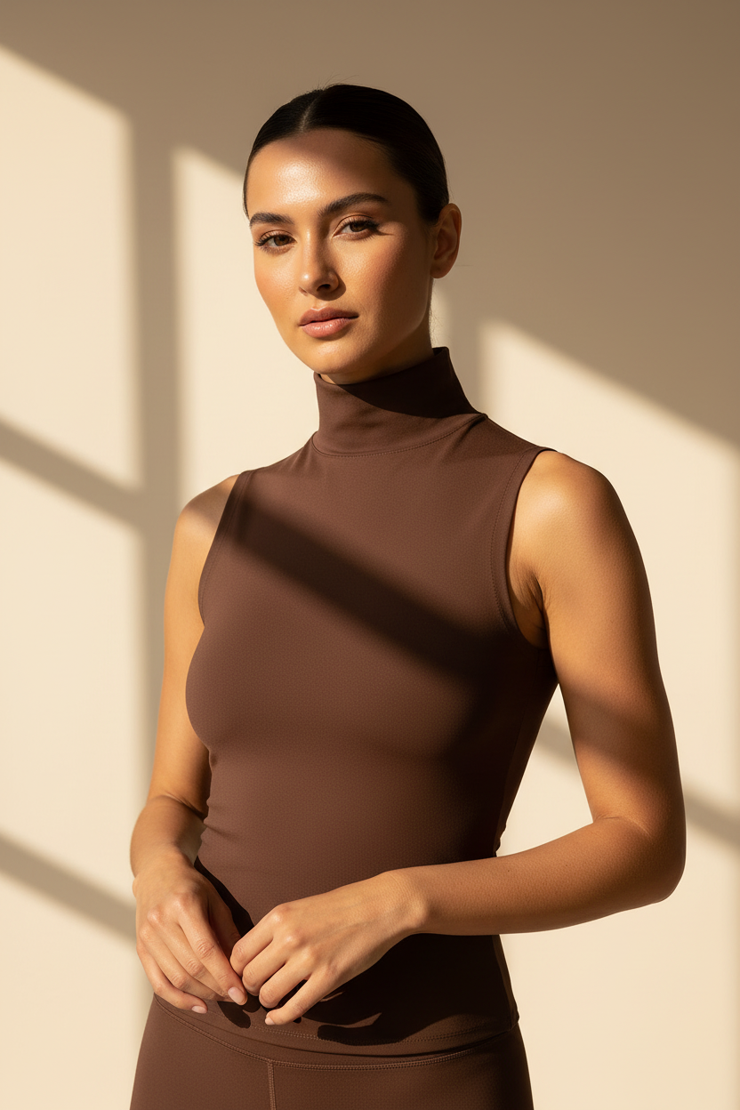 Sleeveless High Neck Top