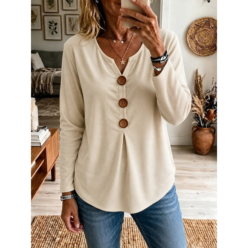 Relaxed Button-Front Top