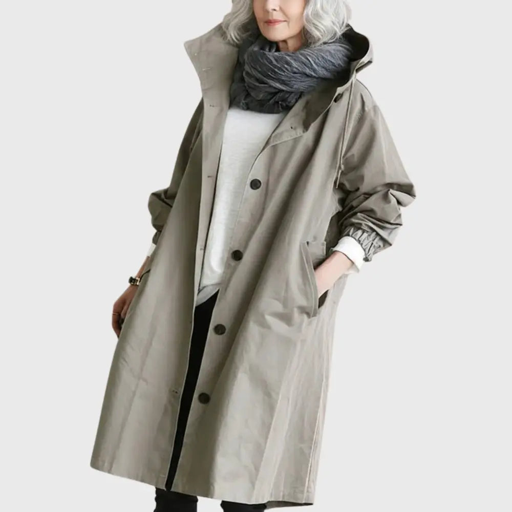 Hooded Waterproof Long Trench Coat