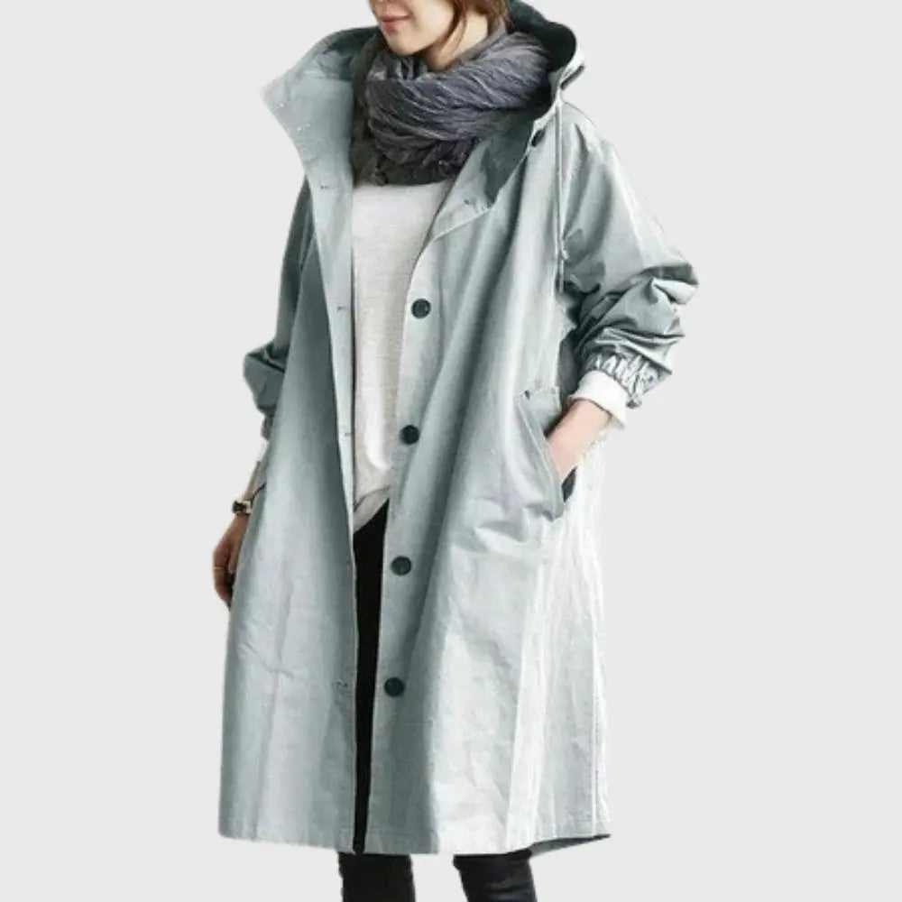 Hooded Waterproof Long Trench Coat