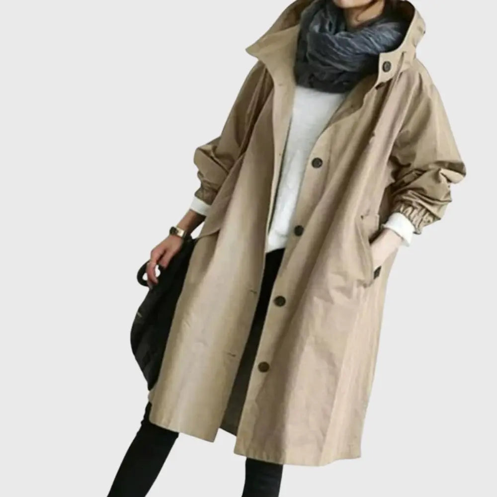 Hooded Waterproof Long Trench Coat