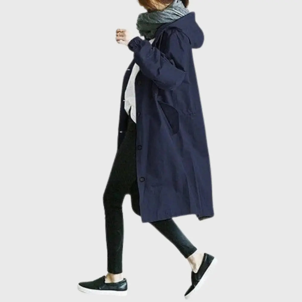Hooded Waterproof Long Trench Coat