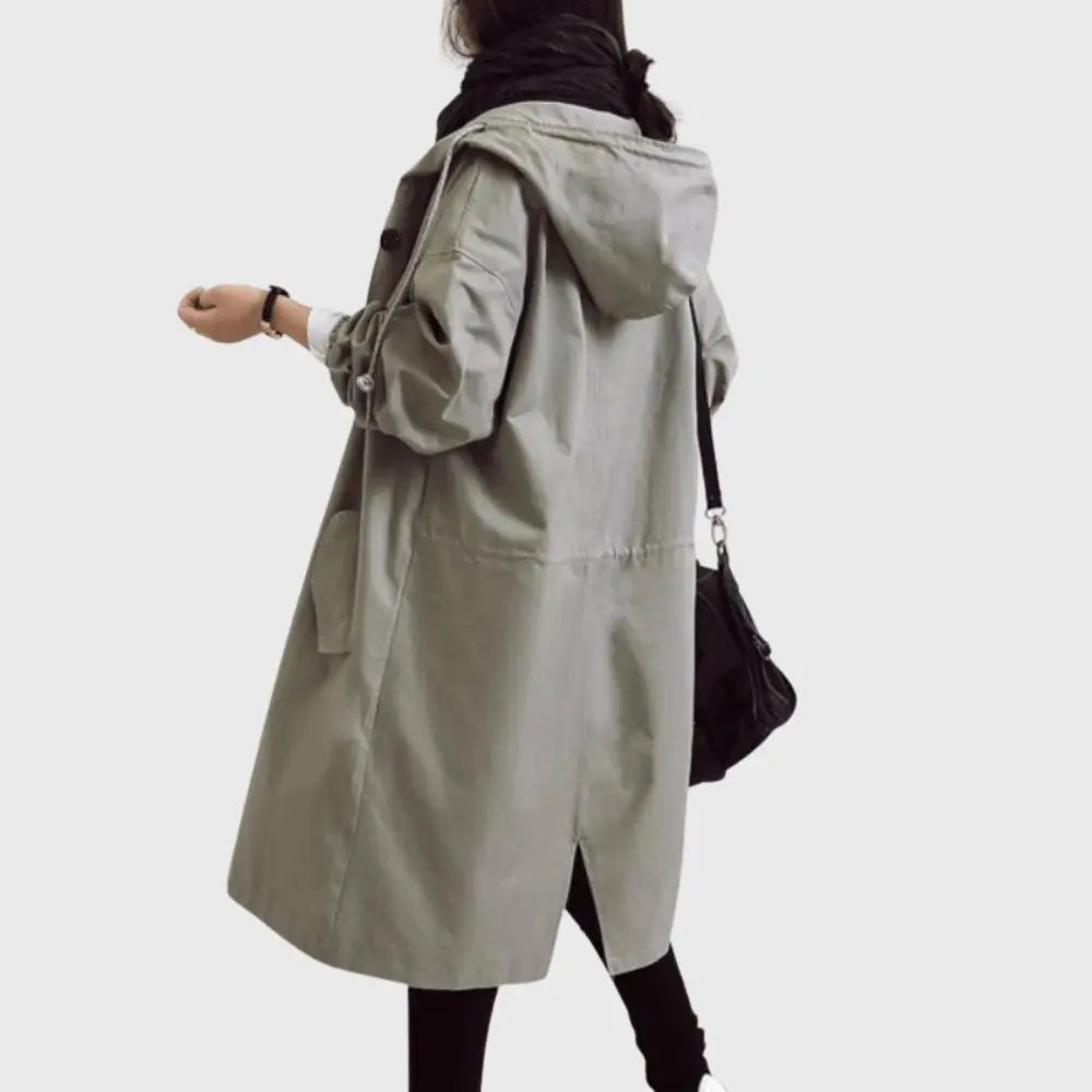 Hooded Waterproof Long Trench Coat