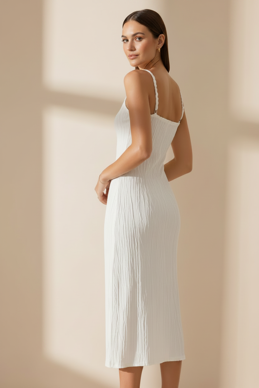 Ripple Texture Cami Midi Dress