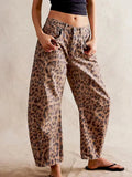 Leopard Print Wide Leg Jeans