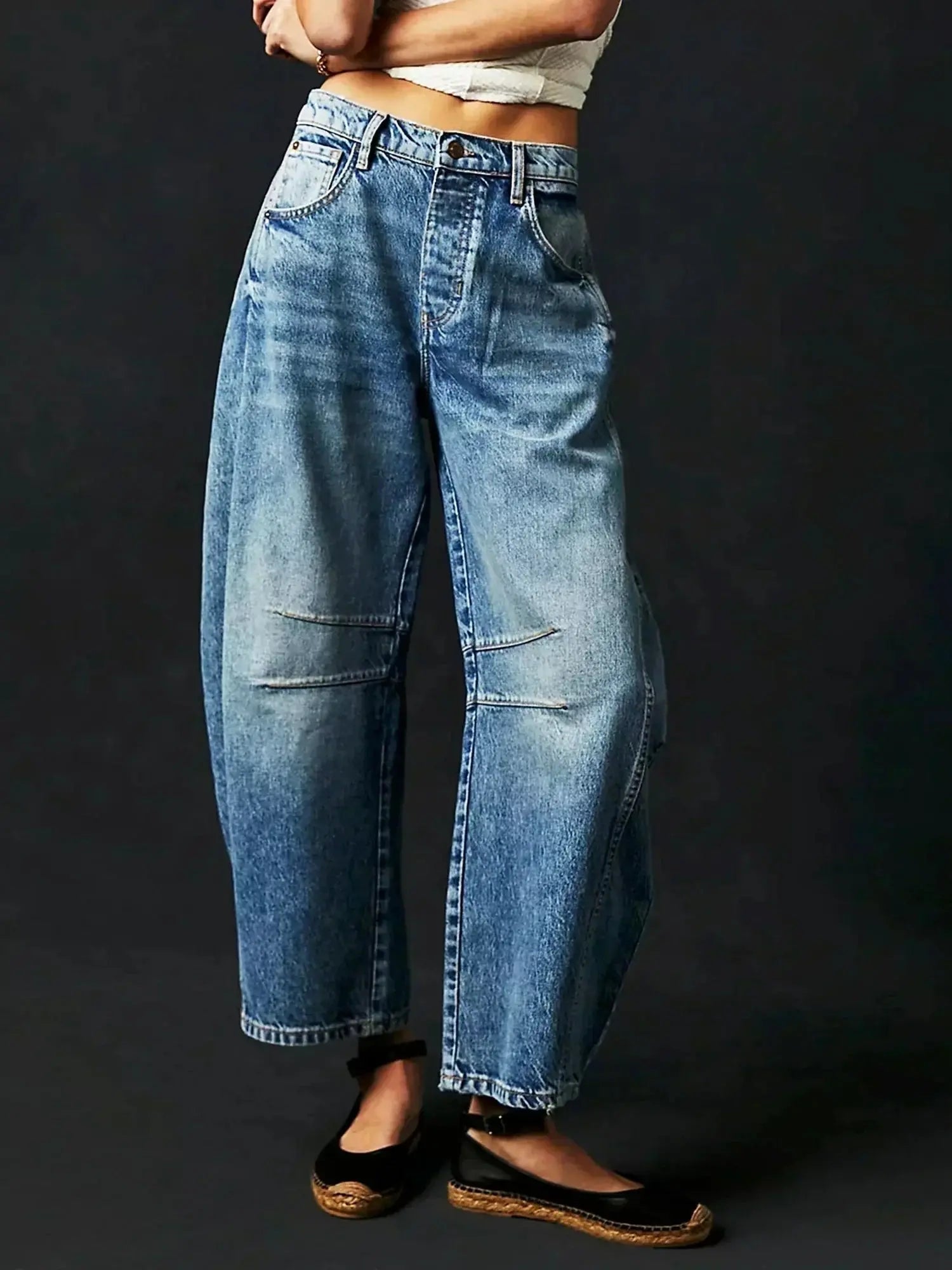 Leopard Print Wide Leg Jeans