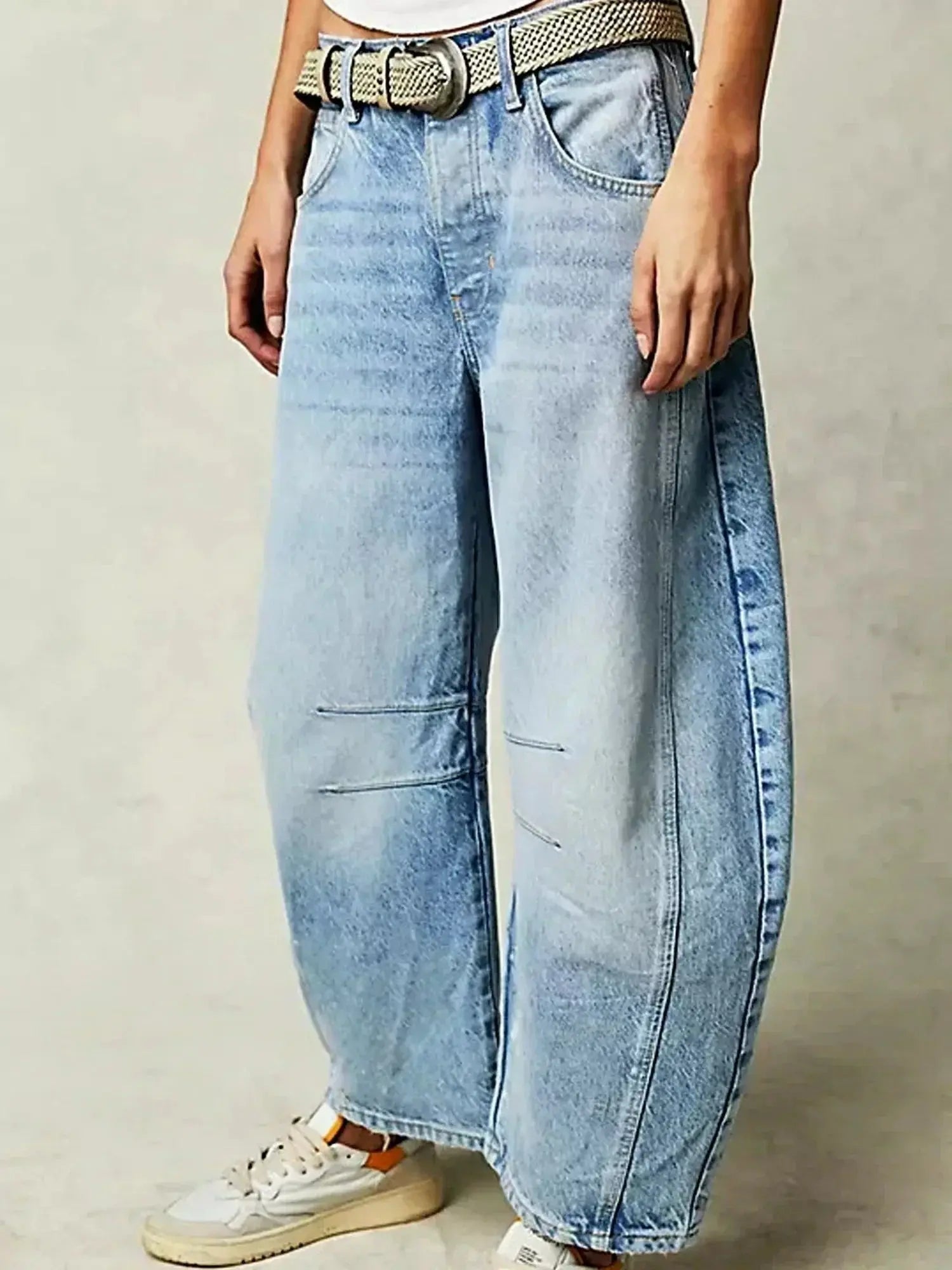 Leopard Print Wide Leg Jeans