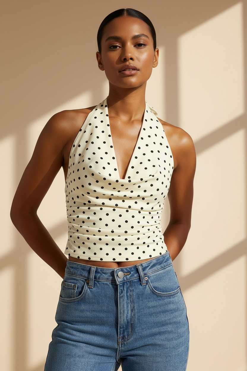 Halter Neck Satin Top