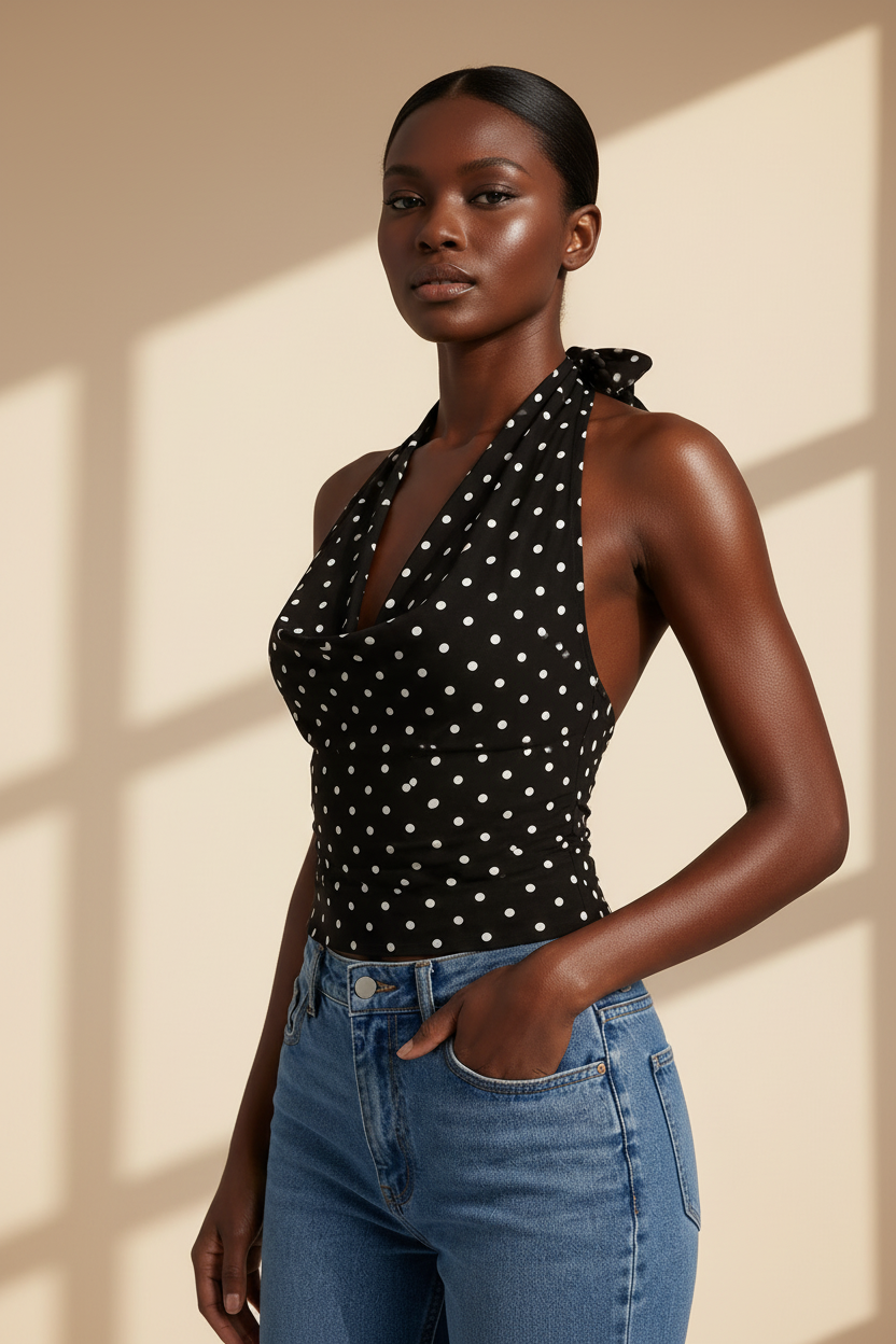 Halter Neck Satin Top
