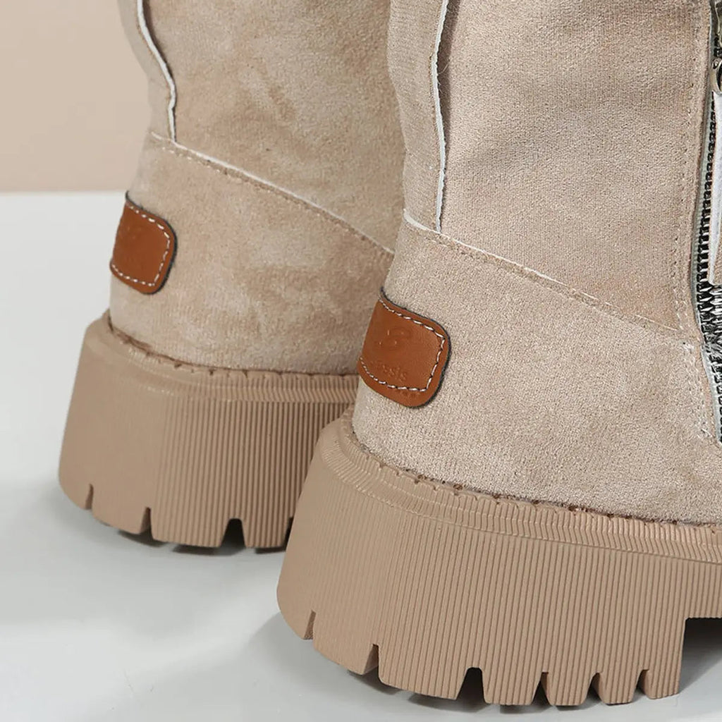 Fleece Lined Suede Slip On Boots