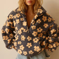 Daisy Print Sherpa Fleece Sweater