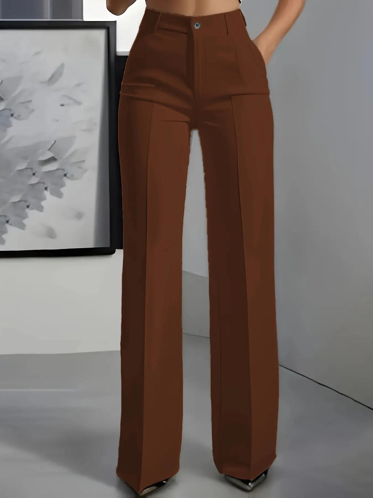 High Waisted Wide Leg Trousers