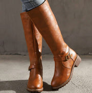 Strap Knee High Boots