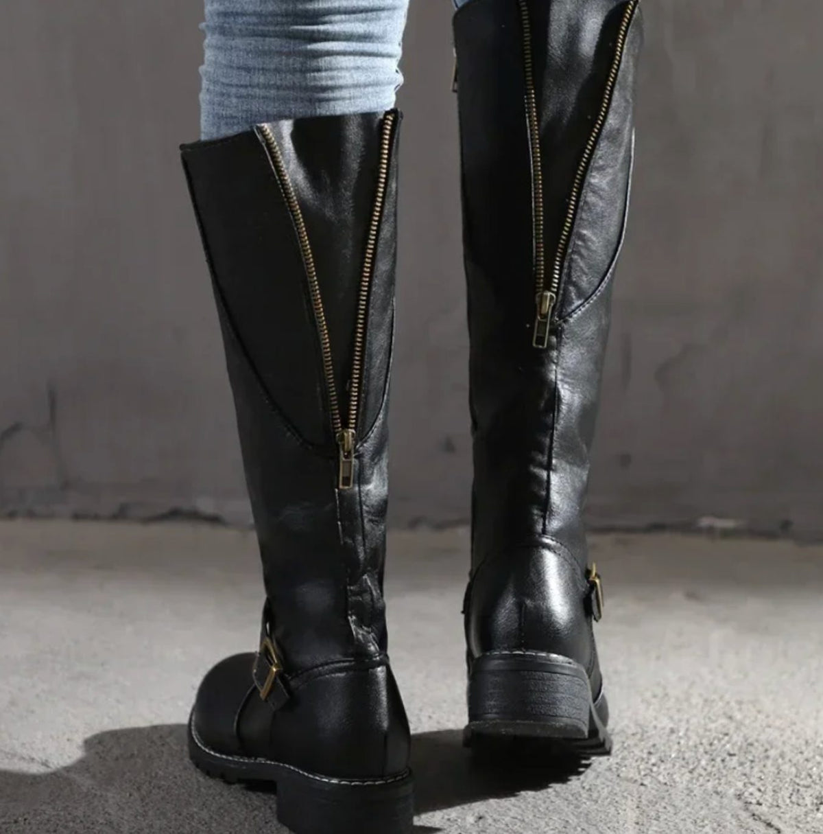 Strap Knee High Boots