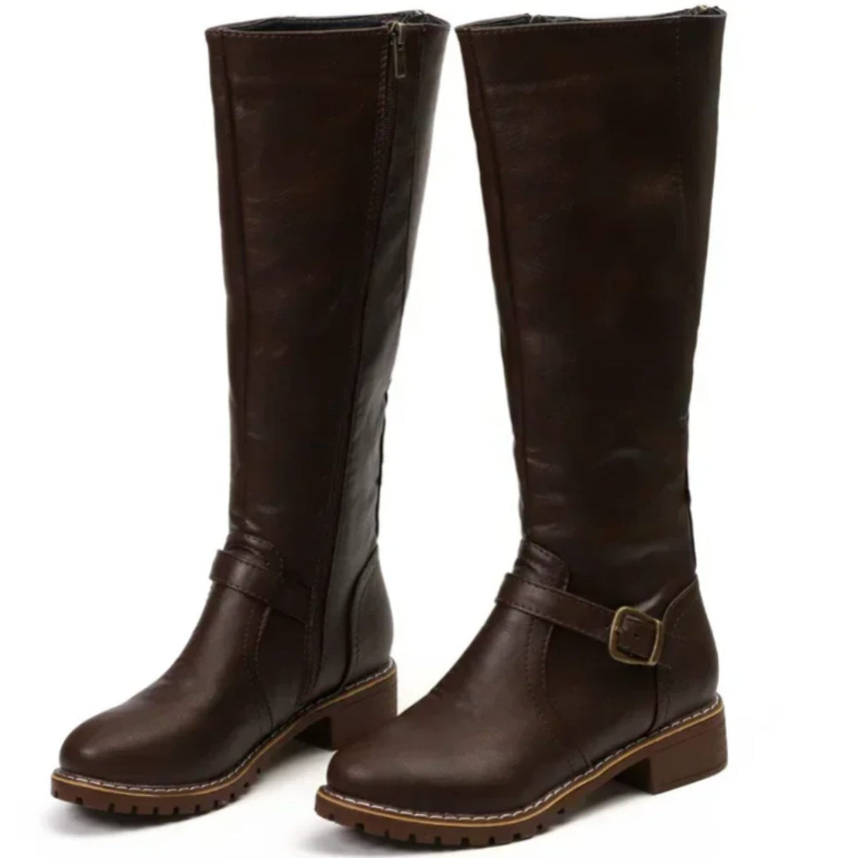 Strap Knee High Boots
