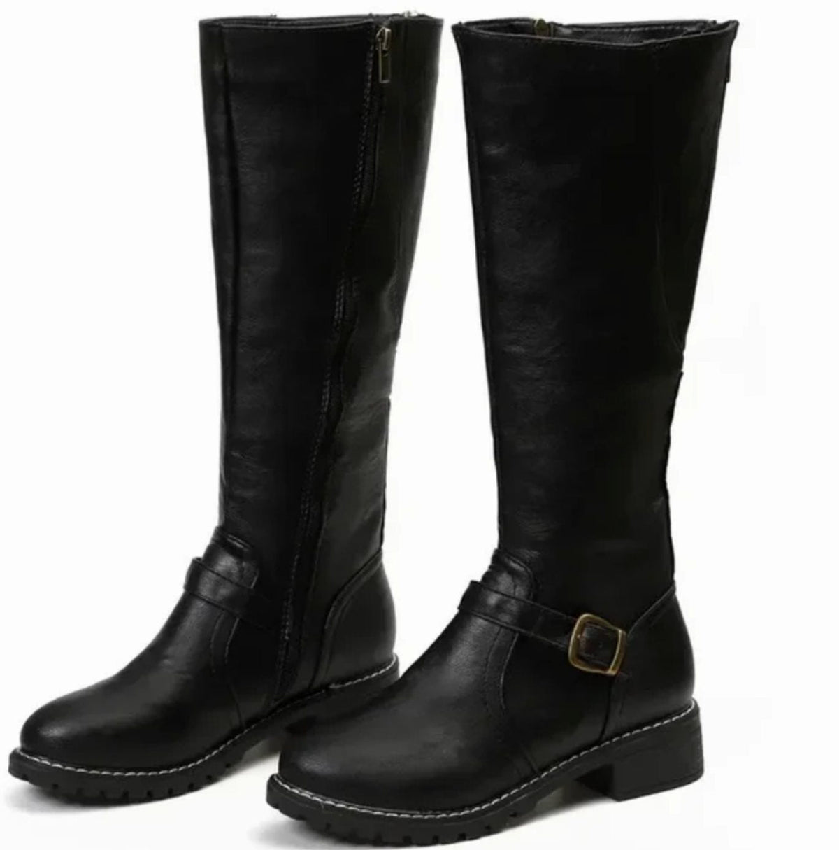 Strap Knee High Boots