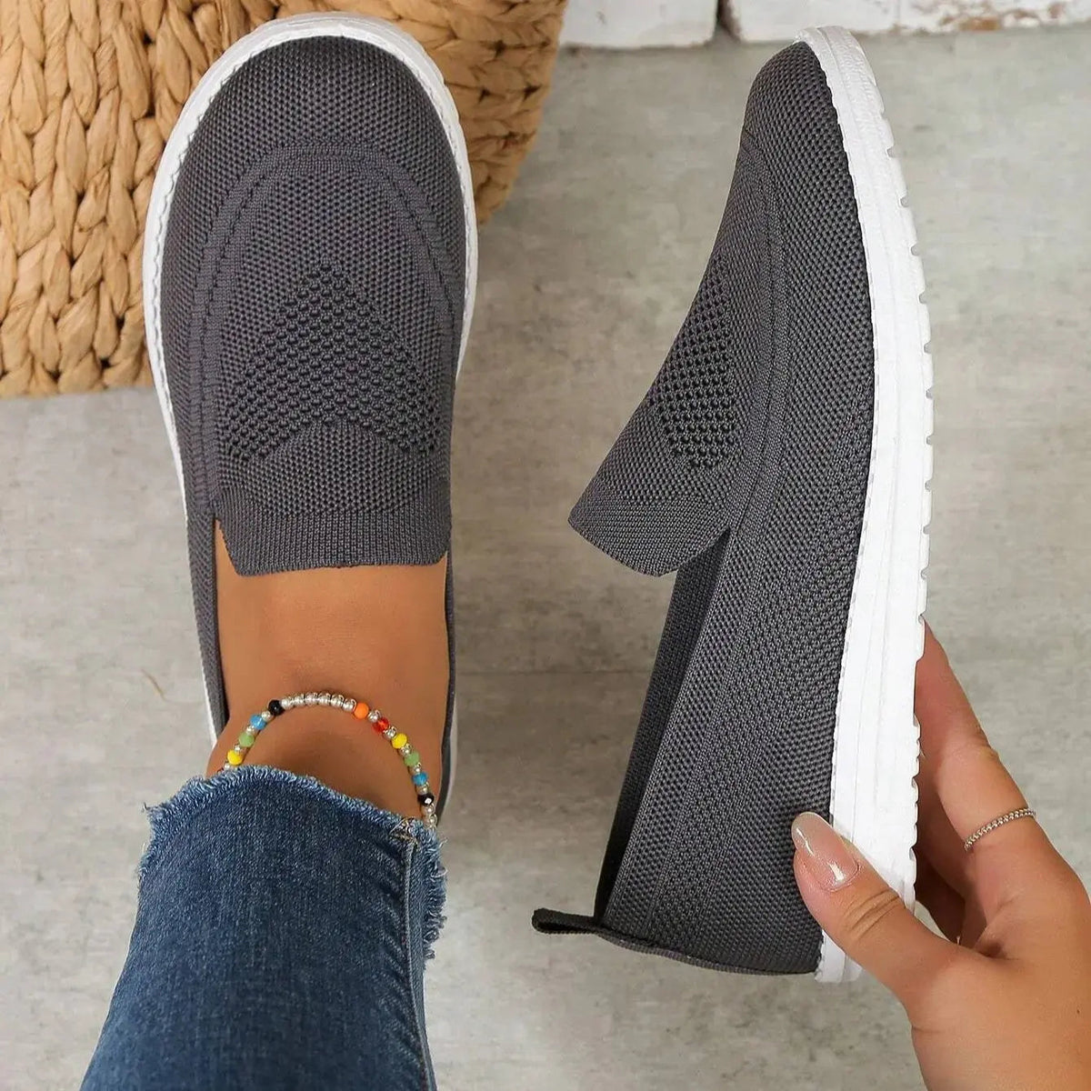 Slip-On Mesh Comfort Trainers