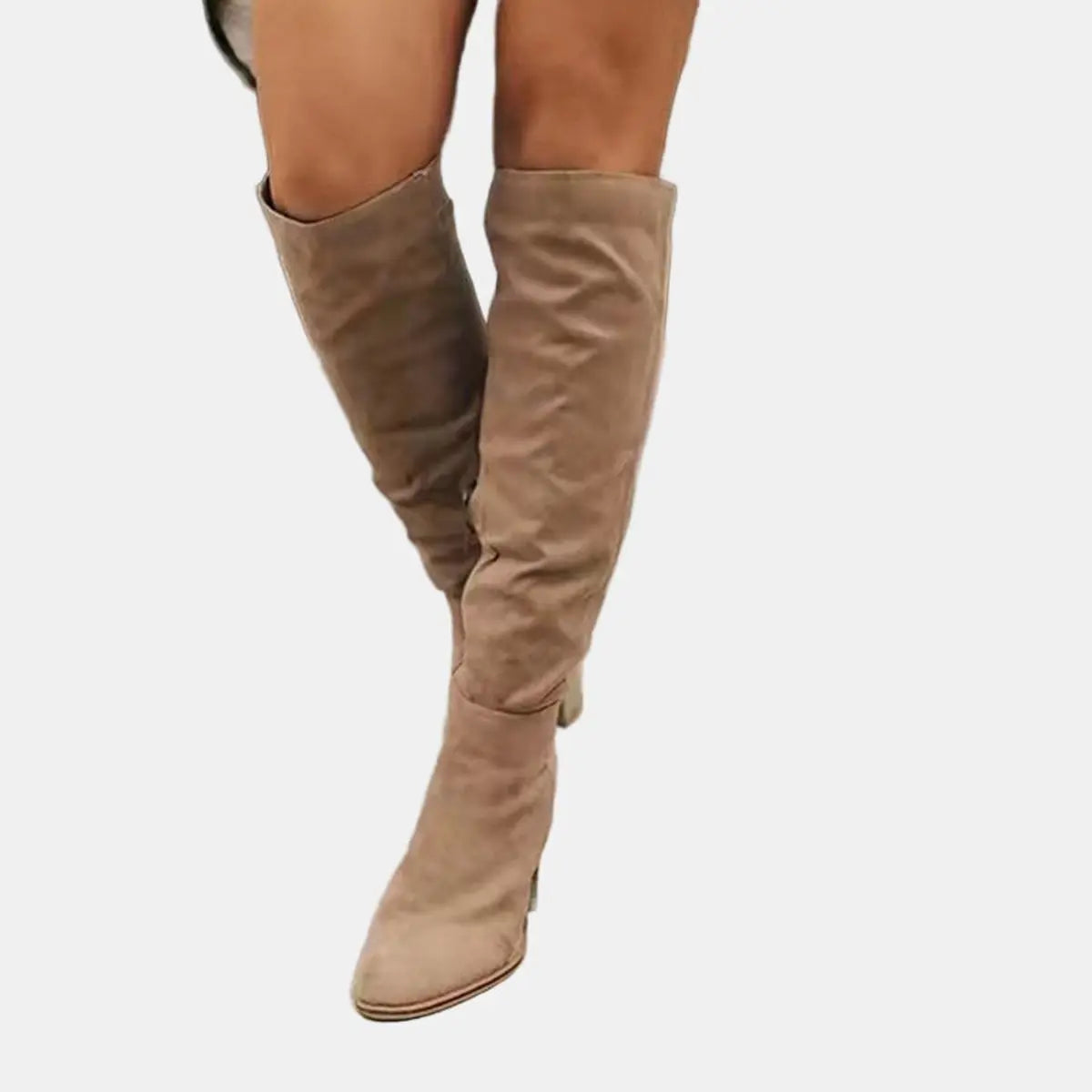 Over The Knee Suede Block Heel Boots