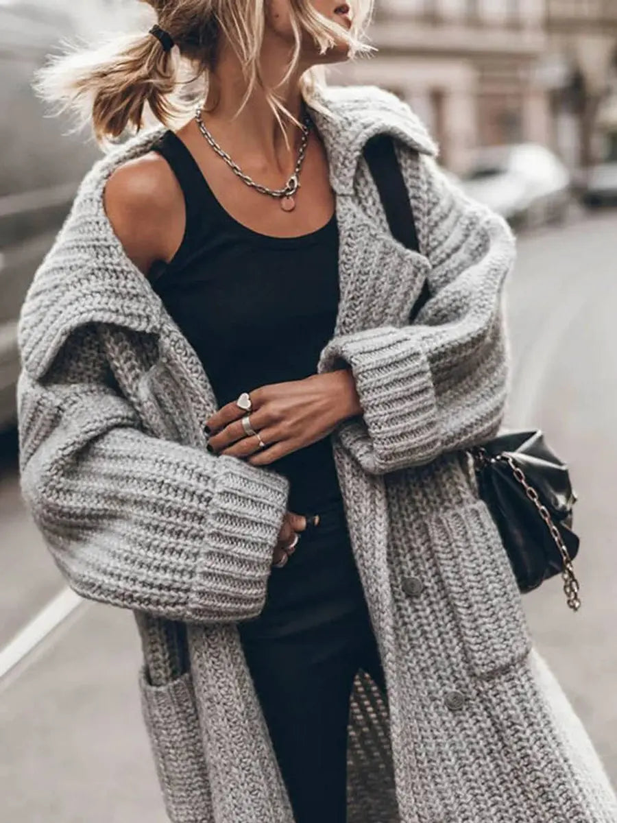 Oversized Chunky Knit Longline Cardigan