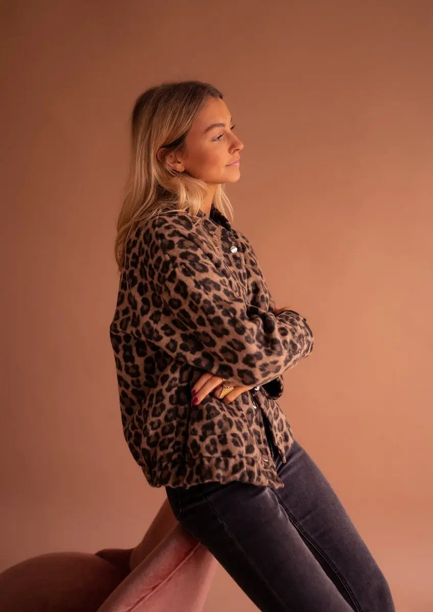 Leopard Print Quilted Jacket