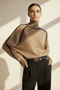 Oversized Striped Turtleneck Sweater