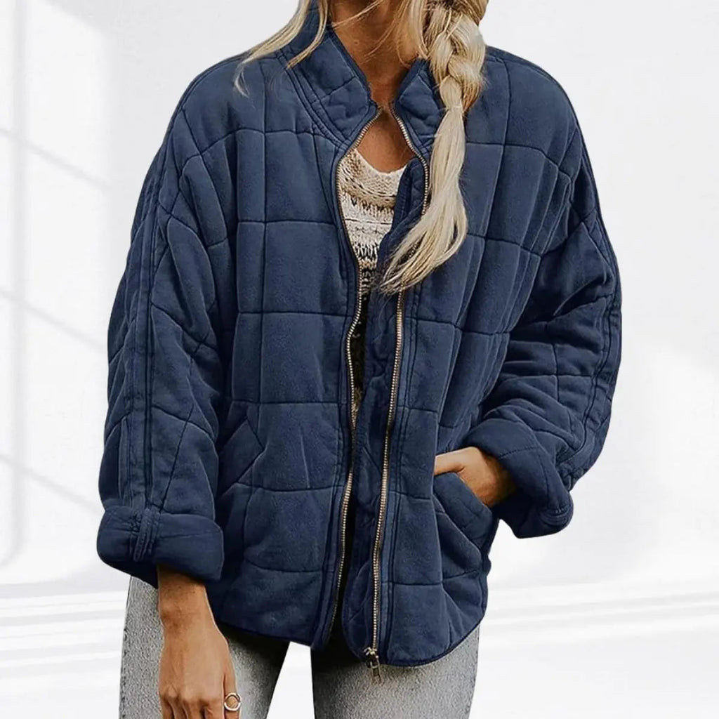 Diamond Quilted Zip Jacket