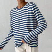 Striped Crew Neck Knit Sweater