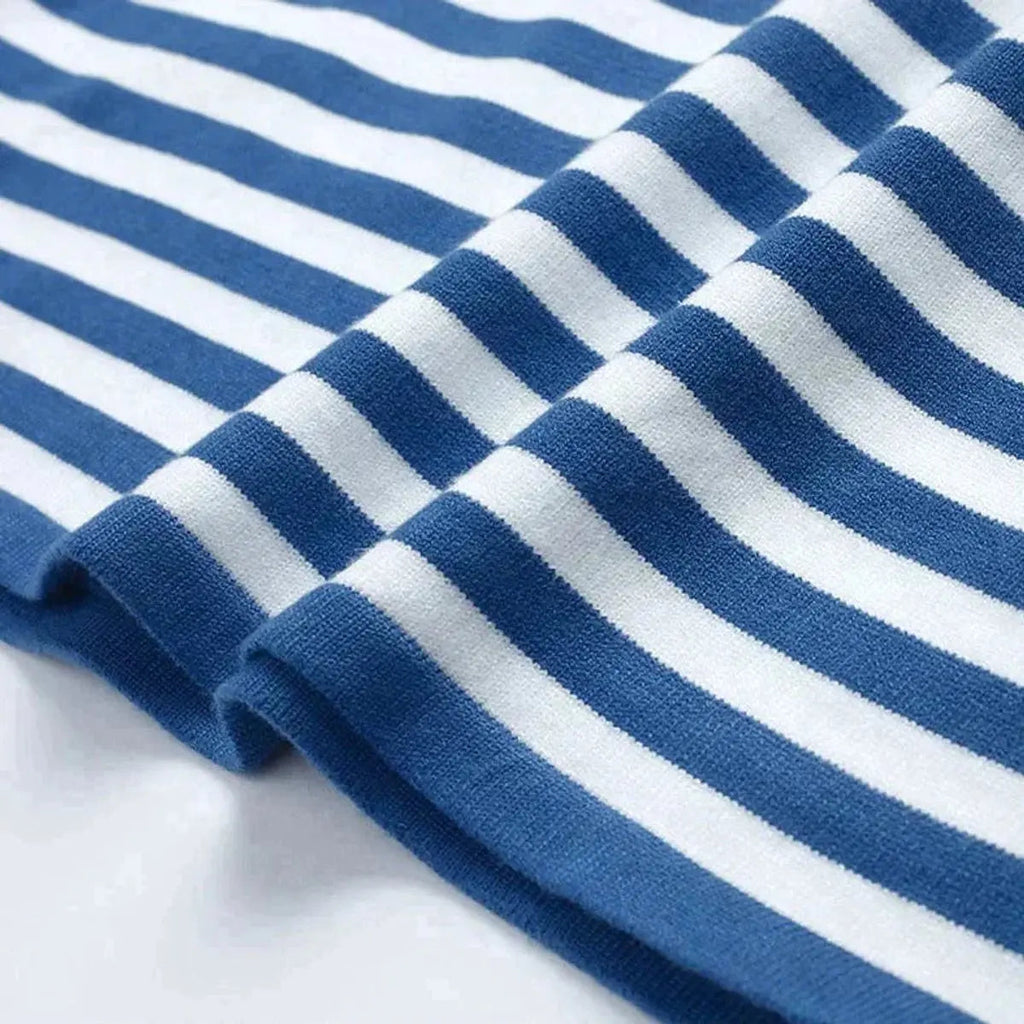 Striped Crew Neck Knit Sweater