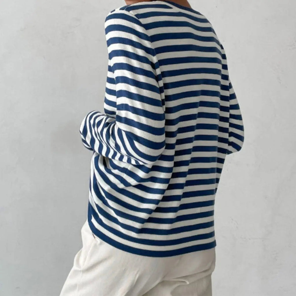 Striped Crew Neck Knit Sweater