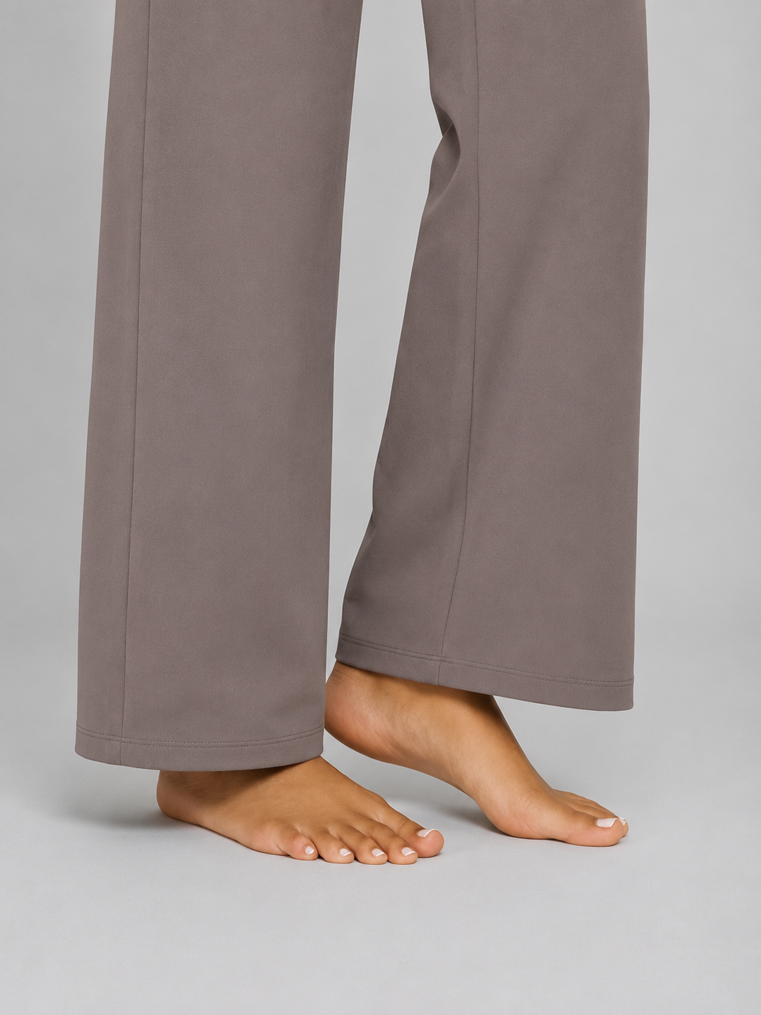 High Waist Stretch Straight Leg Trousers