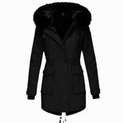 Hooded Faux Fur Padded Parka Coat